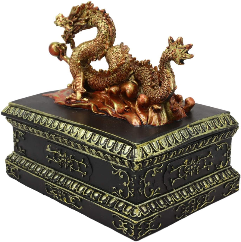 Ebros Chinese Daoism Imperial Nine Dragons Dragon King Decorative Trinket Box