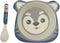 Ebros Gray Wolf 5 Piece Organic Bamboo Dinnerware Set For Kids Children Toddler