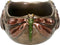 Ebros Dragonfly Bowl For Fruits Tabletop Mantle-piece Decor Art Nouveau Theme (Bronze Finish)