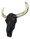 Black And Gold Tribal Floral Tattoo Tooled Filigree Bull Cow Skull Wall Decor