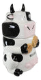 Ebros Rustic Farmhouse Holstein Moo Cow Ceramic Cookie Jar Milk Cows Decor Figurine