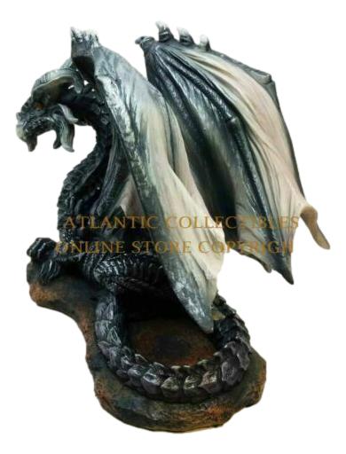 Ebros Dark Dragon (Black) Collectible Serpent Figurine Sculpture Statue 7.25" Height