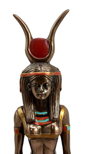 Ebros Egyptian Queen Goddess Isis Ra Decorative Figurine 9"H In Faux Bronze Sculpture - Ebros Gift