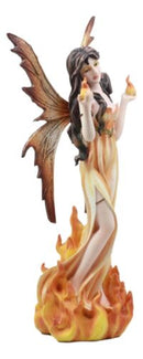 Elemental Pyre Fire Fairy Figurine Flame Ember Faerie Fantasy Sculpture 12"H