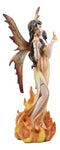 Elemental Pyre Fire Fairy Figurine Flame Ember Faerie Fantasy Sculpture 12"H