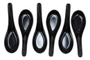 Glossy Black Melamine Soup Spoons Pack Of 6 Set Restaurant Supply Food Spoon