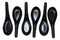 Glossy Black Melamine Soup Spoons Pack Of 6 Set Restaurant Supply Food Spoon