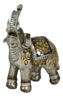 Ebros Bejeweled Mosaic Left Facing Feng Shui Elephant With Trunk Up Statue 6"H
