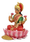 Ebros Seated Beautiful Hindu Goddess Lakshmi Meditating On Lotus Throne Statue 6.25" Tall