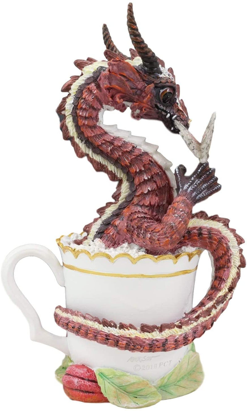 Ebros Cocoa Dragon Drunken Beverage Spirit Drinks and Dragons Statue 7.75" Tall