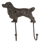Pack Of 2 Cast Iron Whimsical Rustic Faithful Labrador Dog 2-Peg Wall Hook Decor