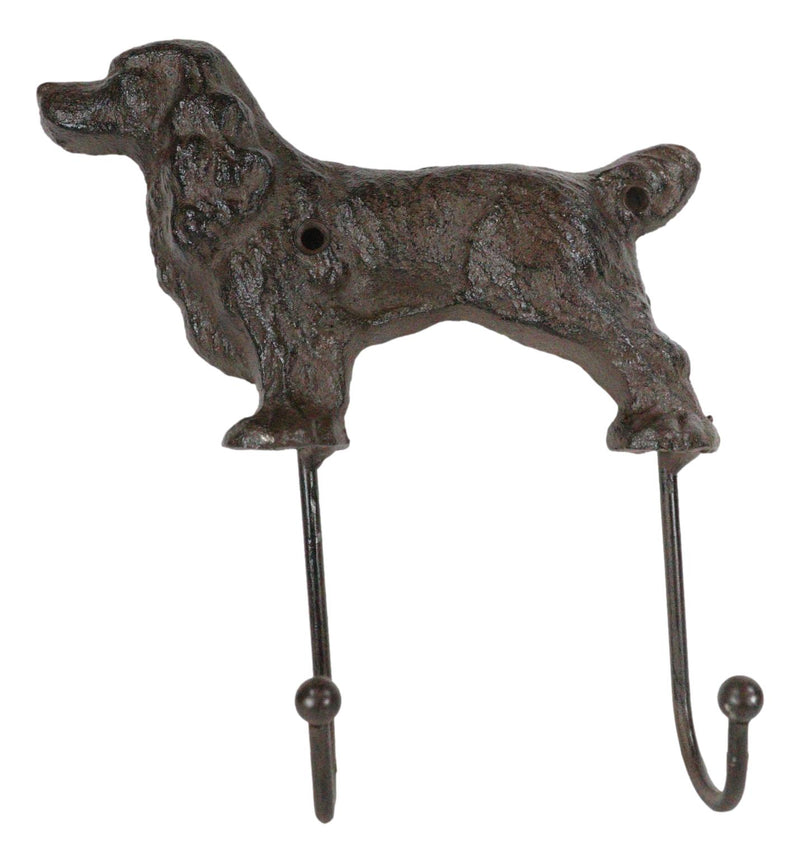 Pack Of 2 Cast Iron Whimsical Rustic Faithful Labrador Dog 2-Peg Wall Hook Decor