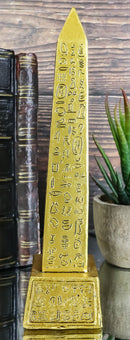 Ebros Gods Of Egypt Temple of Ra Gold Colored Luxor Obelisk With Hieroglyphs Statue