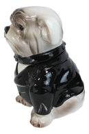 Ceramic American Gangster Bully Bulldog With Spiked Collar Cookie Jar Figurine
