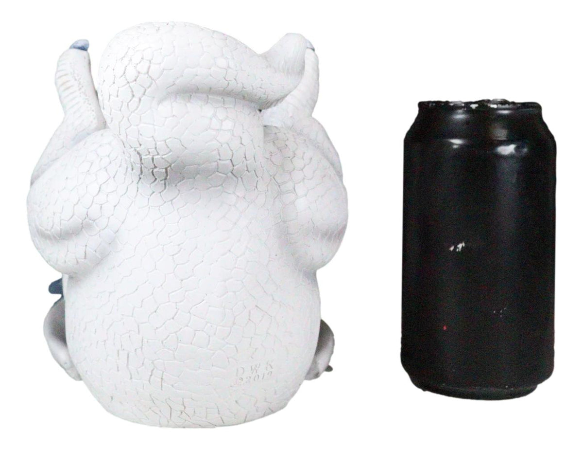 Fantasy Frozen Frostbite Ice Snow White Baby Dragon Hatchling Wine Bottle Holder