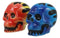 Hot Rod Flaming Inferno Skulls Ceramic Salt Pepper Shakers Fire El Diablo