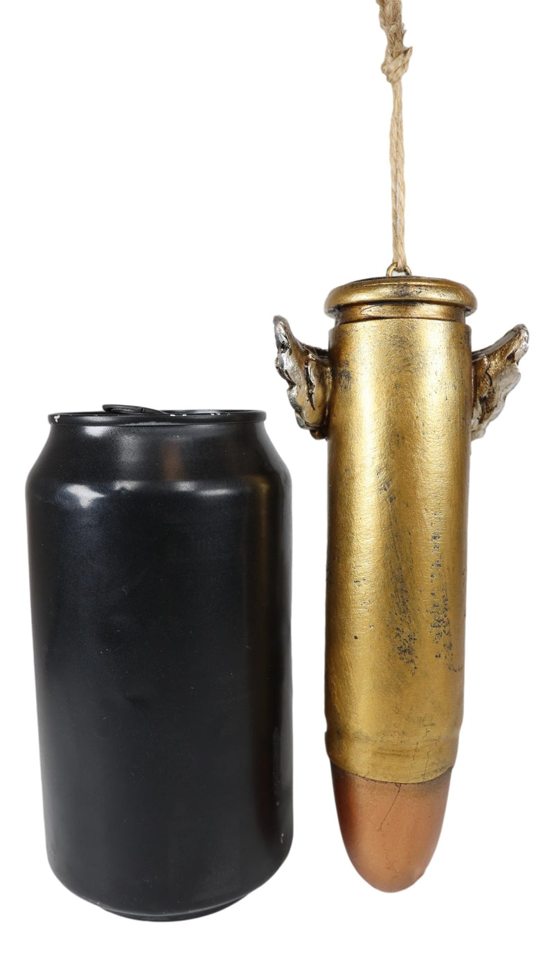 Pack Of 2 Western Rifle Ammo Shells Gold Tone Bullets Wall Hanging Ornament 6"H