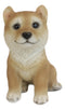 Lifelike Realistic Japanese Shiba Inu Puppy Dog Figurine With Glass Eyes 5"H