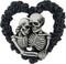Ebros Our Love is Eternal Skeleton Lovers on Black Rose Wreath Wall Sculpture