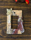 Rustic Western Chestnut Palomino Horses Single Gang Rocker Switch Cover Set Of 2