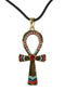 Egyptian Solar Ra Ankh Key Pendant Medallion Pewter Necklace Accessory Jewelry