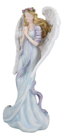 Inspirational Praying Pink Rose Angel of Serenity Sympathy And Love Figurine