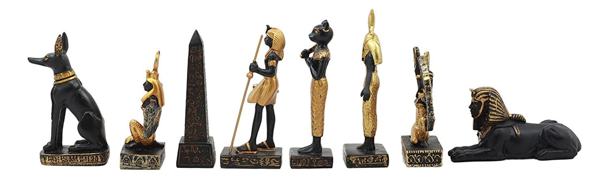 Ebros Egyptian Miniature Figurine Gods Of Egypt Set of 8 Anubis Osiris Bastet - Ebros Gift