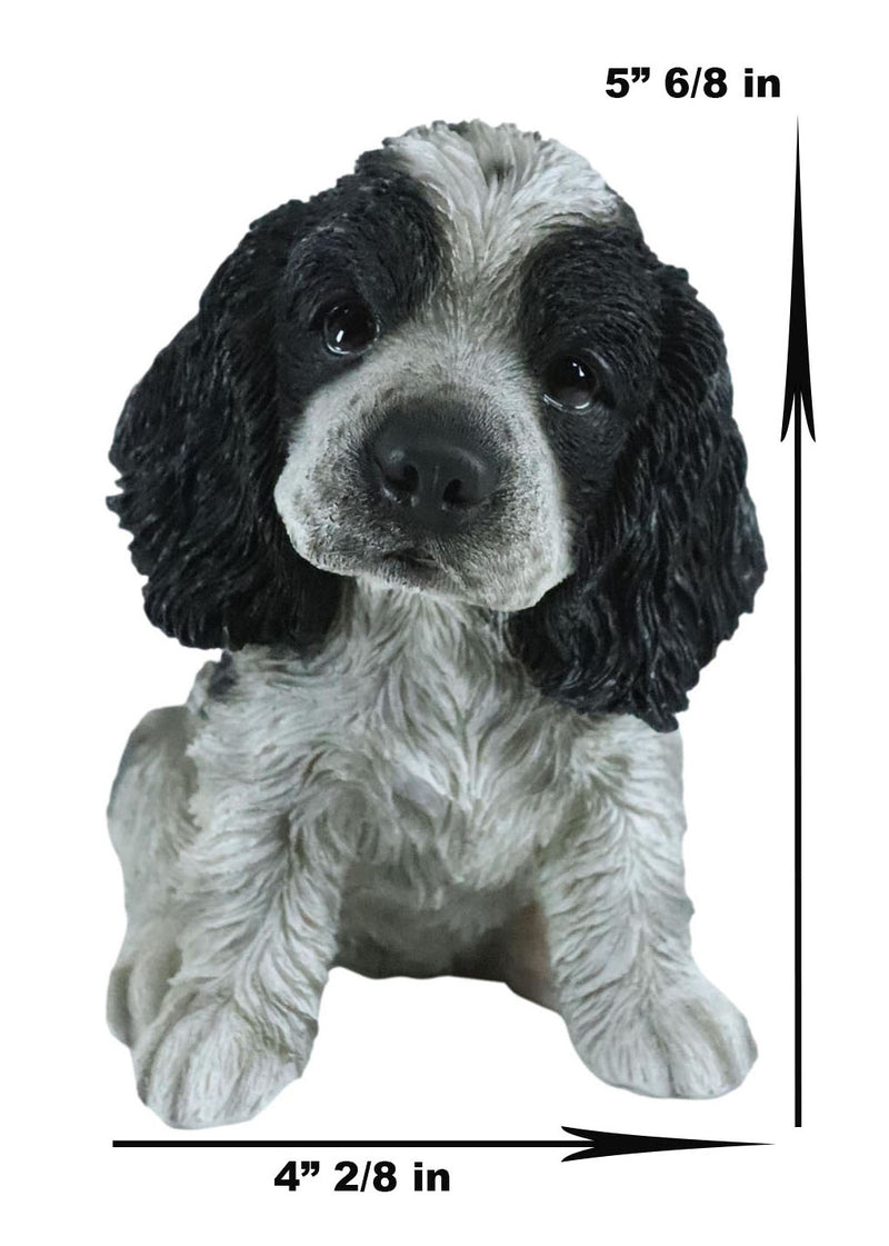 Ebros Lifelike Pet Pal English Cocker Spaniel Dog Puppy Sitting Figurine 5.75"H