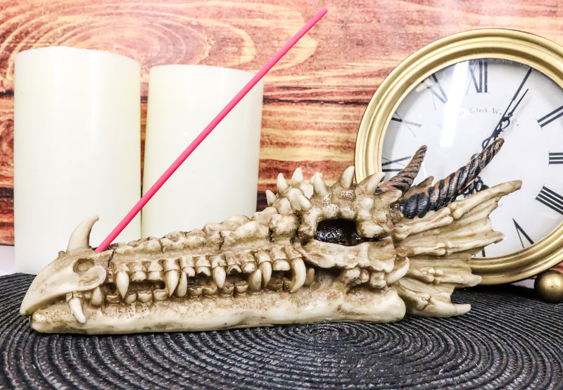 Ancient Fossil Dragon Head Skeleton Incense Burner Statue Prehistoric Dinosaur