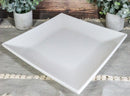 11" White Melamine Modern Square Serving Dinner Plates or Dish Platters Set of 6