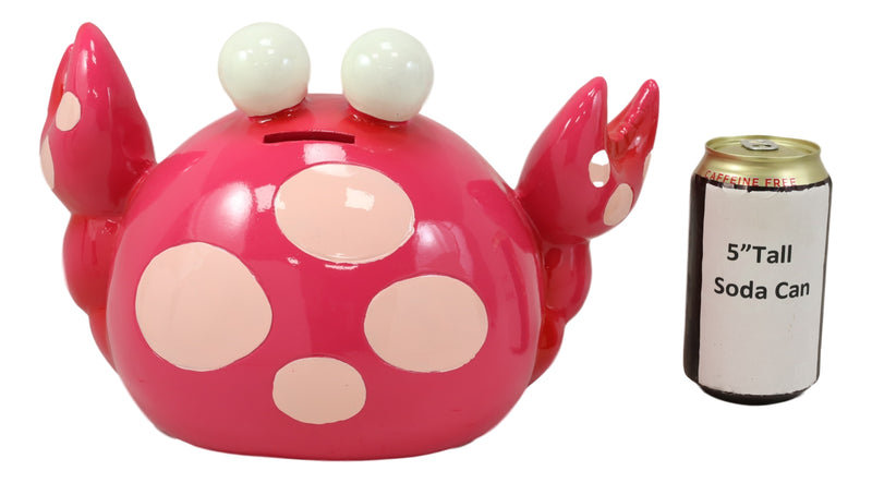 Nautical Marine Whimsical Pink Crab Kids Boys Girls Piggy Coin Bank Figurine