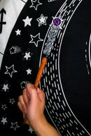 Ebros Wicca Sacred Moon Triple Moon Pentagram Magic Wand Cosplay Prop 14"L