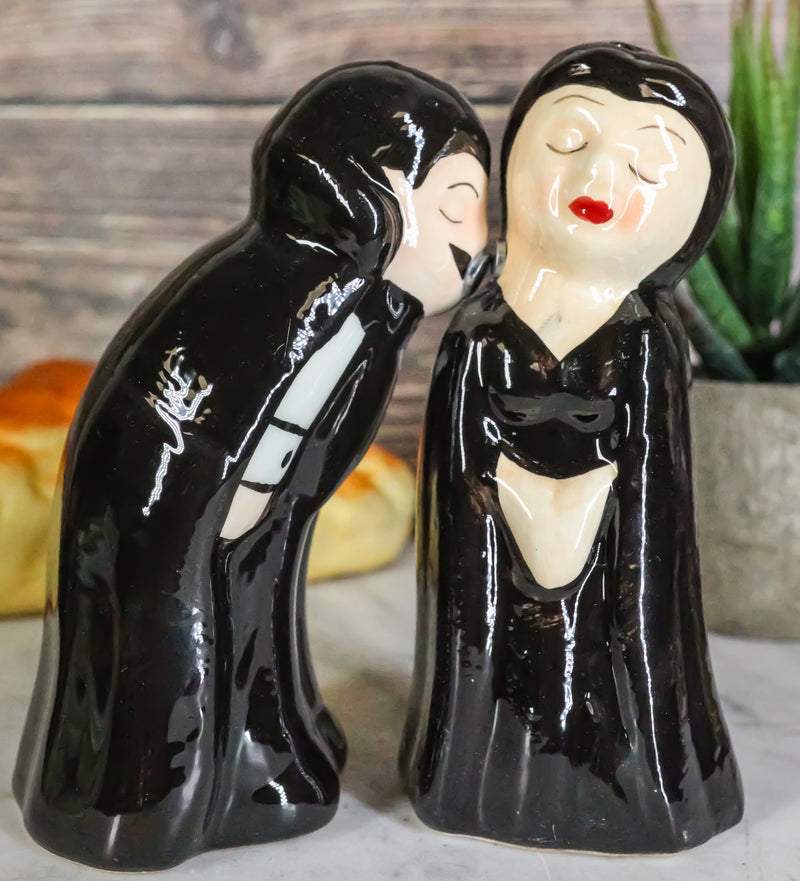 Ebros Dracula Vampire Love At First Bite Ceramic Salt Pepper Shakers Set 4"H