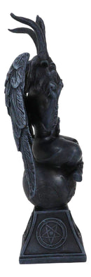 Faux Stone Grey Sabbatic Goat Idol Baphomet Sigil Pentagram Figurine 6.5"H