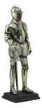 Large 12.5"H Medieval Suit of Armor Swordsman Knight Standing Guard Statue Decor