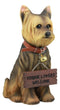 Ebros Gift Yorkie Dog with Double Sided Sign Indoor/Outdoor Statue