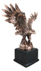 King Of The Skies Bald Eagle On Rock Stretching Out Wings Figurine With Base