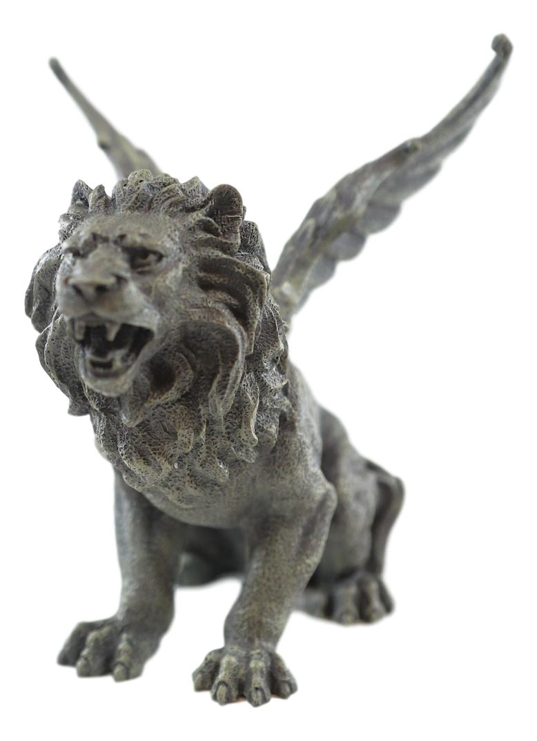 Ebros Gothic Winged Aslan Roaring Lion Battle War Cry Gargoyle Figurine 7"H