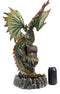 Ebros Large 26"H Green Castle Guardian Treasure Dragon Statue Fantasy Home Decor