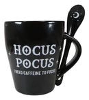 Witchcraft Wicca Hocus Pocus Crescent Moon Stars Coffee Mug And Spoon Set