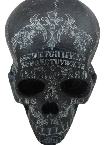 Ebros Black Astrology Paranormal Ouija Spirit Skull Statue 8.5"L Supernatural