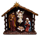 Ebros Gift Large Holy Family Nativity Manger Scene Gloria Angel With Mary Joseph and Baby Jesus Figurine 6 Piece Set