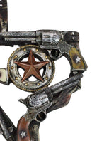 Rustic Western Lone Star Texas State Map Triple Cowboy Revolver Guns Wall Decor