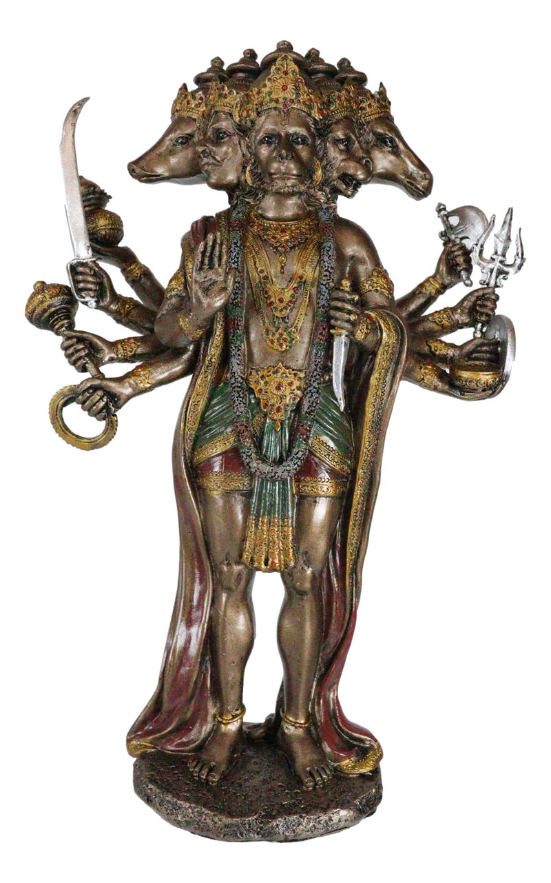 Panchamukhi Anjaneya Five Faced Hanuman Statue Monkey Hindu God Warrior Figurine