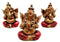 See Hear Speak No Evil Ganesha Figurines Painted Bronze Sculptures Hindu God