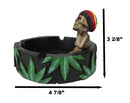 Positive Good Vibes Rasta Skeleton With Beanie Hat Smoking Rolled Stash Ashtray