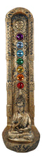 Colorful 7 Chakra Zone Colors Meditating Buddha Monk Incense Burner Figurine