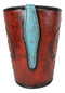 Western Cowgirl Red Valentines Love Heart Lace Scrollwork Waste Basket Trash Bin