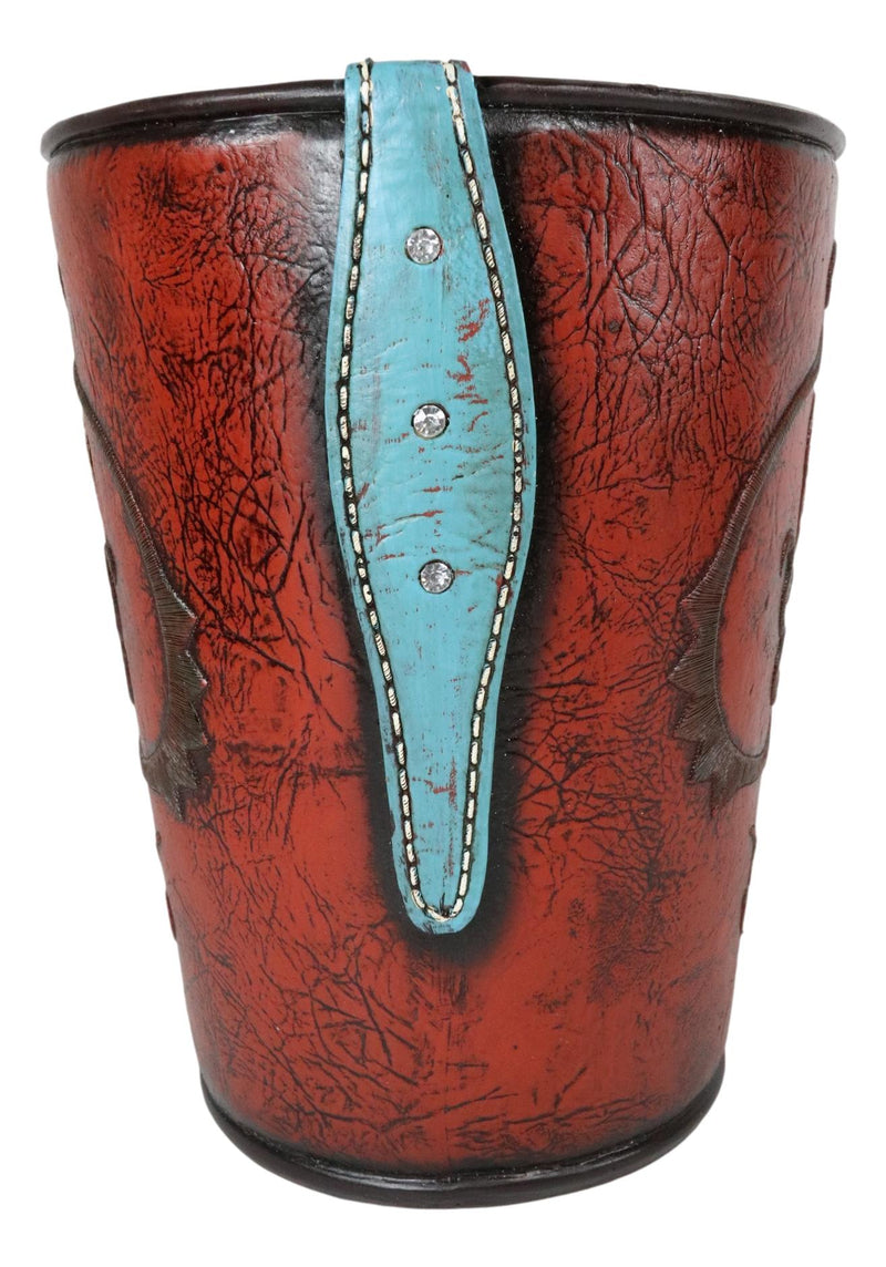 Western Cowgirl Red Valentines Love Heart Lace Scrollwork Waste Basket Trash Bin
