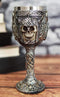 Ebros Viking Skull With Bison Horned Helmet Mug And Wine Goblet 2 Pieces Set